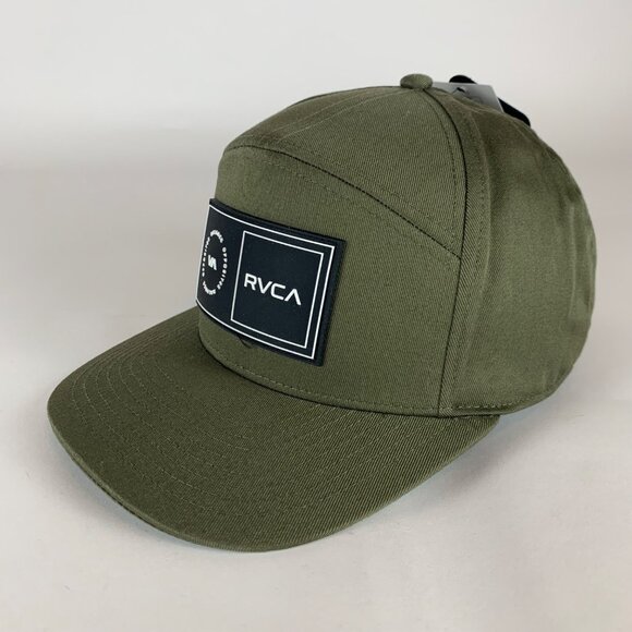 RVCA Mens Green 6-Panel Strapback Adjustable Hat New - Picture 1 of 6